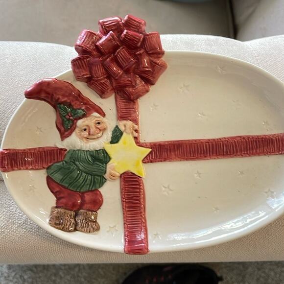 Holiday - Santa’s helper canapé plate Fitz & Floyd - Picture 2 of 5